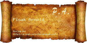 Pisak Arnold névjegykártya